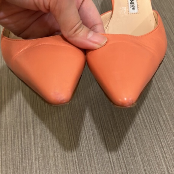 Manolo Blahnik coral slingback heels 37 - Picture 10 of 12